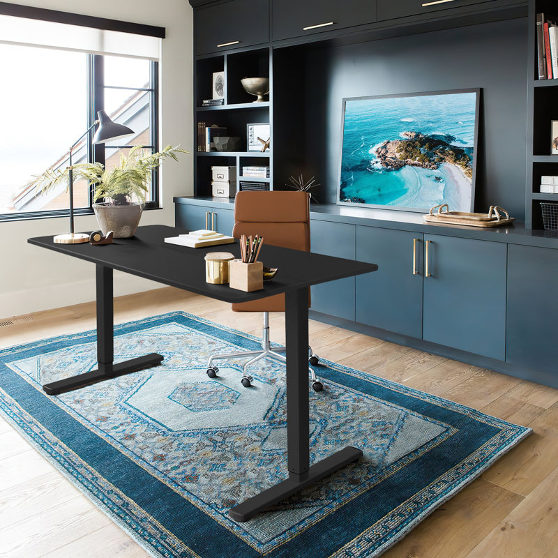 Lakyia Electric Height Adjustable Standing Desk, 48" H x 48" W x 24" D, Maple/White