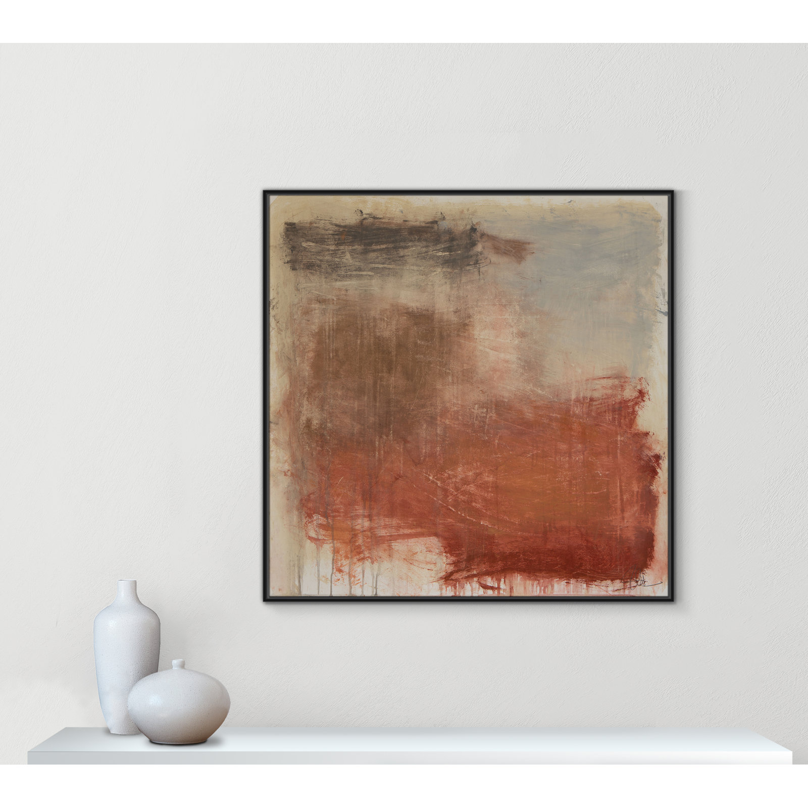 Autumn Over The Rivera Print by , 46.5" H x 46.5" W, Black