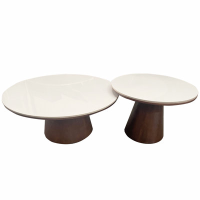 Ansel Round Sintered Stone Nesting Coffee Tables