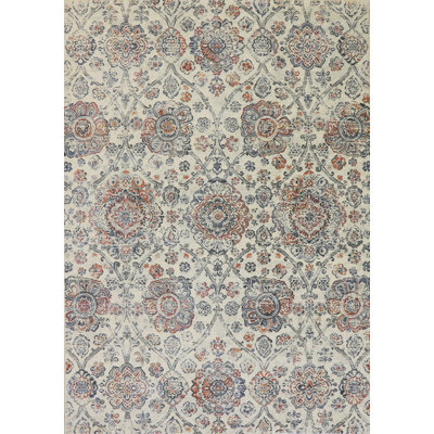 Tapis ivoire / multicolore à motif floral Stewartsville
