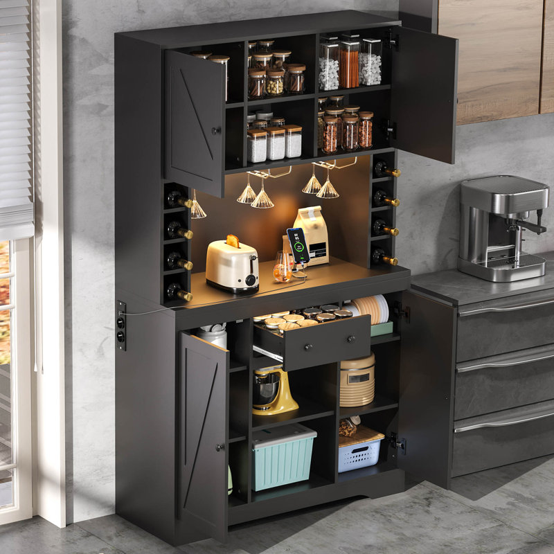 180 Cm Kitchen Pantry, Black