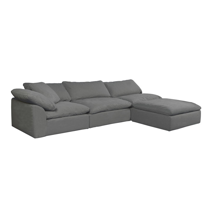 Canapé modulaire surdimensionné de 132 po Mielke, Mélange de polyester / nylon gris