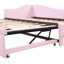 Lit de jour simple rembourré rose avec lit gigogne pour une disposition flexible des invités - Lit gigogne extensible de taille L, idéal