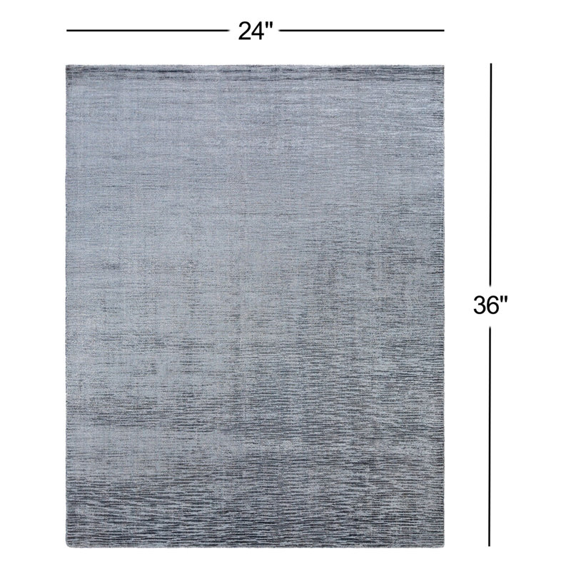 Elba Handmade Charcoal/Gray Area Rug, Rectangle 2' x 3'