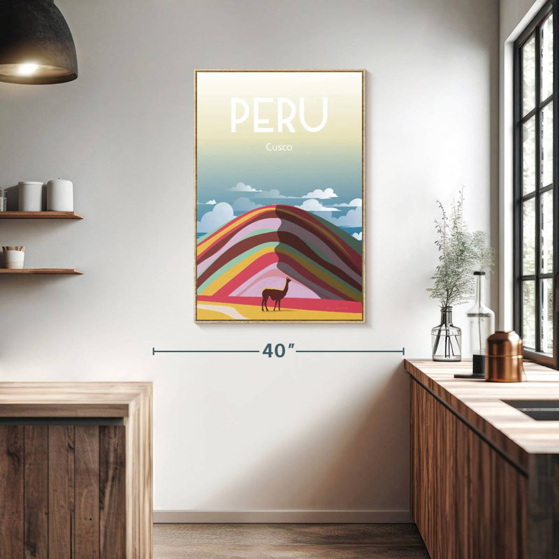 Peru, 27" x 40", Floating Frame Natural Wood