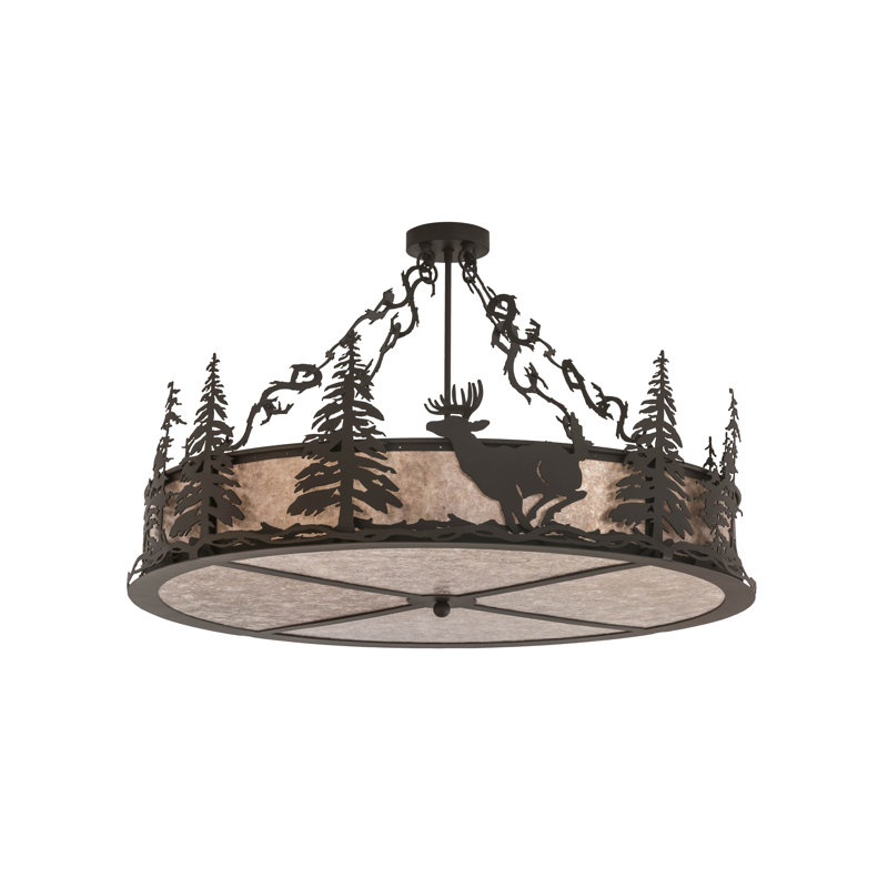 Rustic Lodge 4 - Light Semi Flush Mount