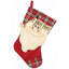 Lot de 2 bas de Noël brodés, bas de Noël écossais en jute de grande taille