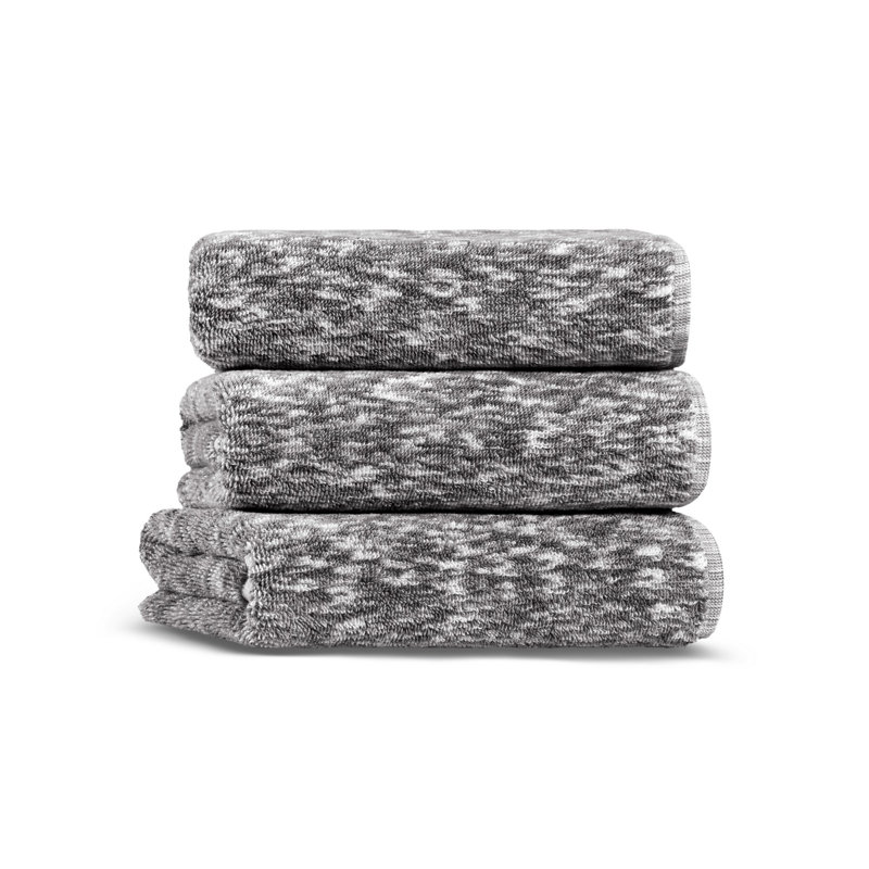 Serviette de bain luxueuse, 100% coton, gris foncé et blanc, 27,6 po x 55,1 po | 550 g / m² pour une douceur et une capacité d'absorption ultimes | Lavage en douceur, séchage par culbutage, repassage facile | Parfait pour le spa, la maison et le quotidien