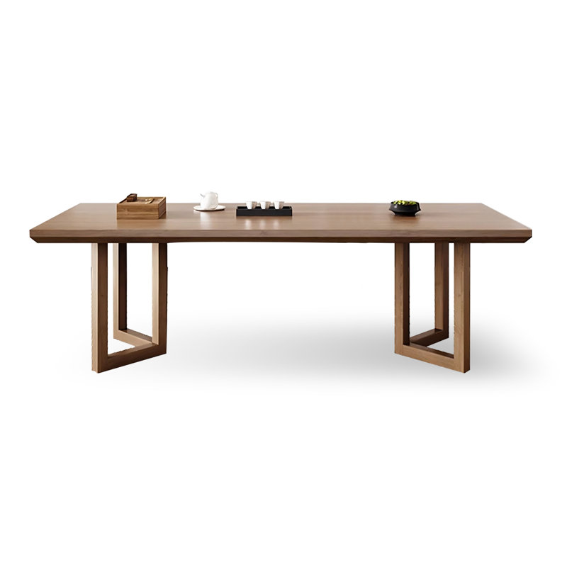 Brown Rectangular Solid Wood Dining Table, 29.53"H x 94.49"L x 35.43"W