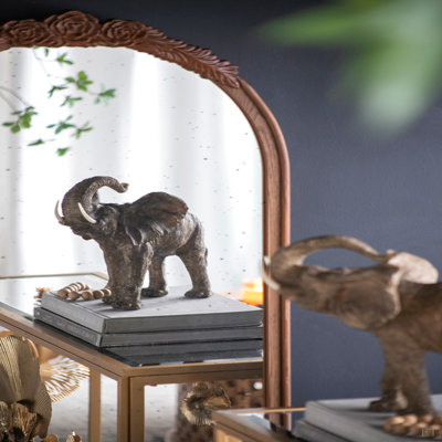 Cadre de miroir antique rose sculpté à la main 23 po x 42 po