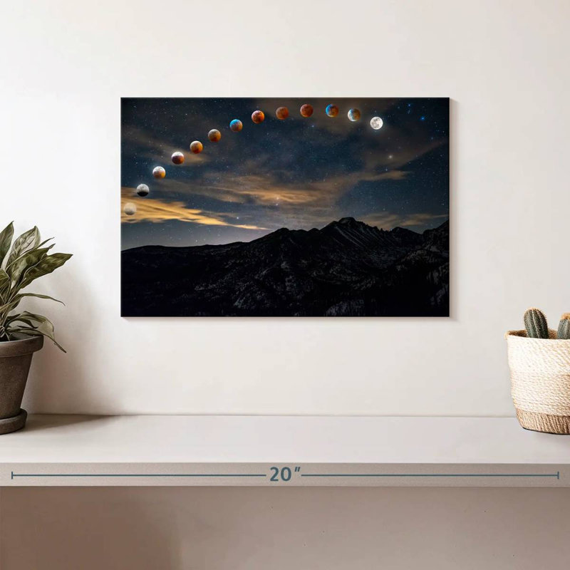 Phases lunaires d'Oberle sur Longs Peak, H 8 po x l 12 po