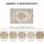 Tapis lavable 8 pi x 10 pi ivoire et médaillon orange