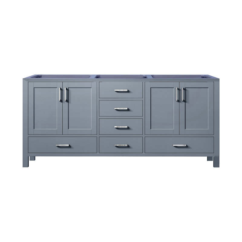 Jacques 72" Dark Grey Solid Wood Freestanding Vanity Cabinet