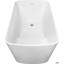 Baignoire de trempage autoportante en acrylique de 49 po, bain de trempage japonais de forme carrée, conception à asseoir avec trop-plein chromé et bonde