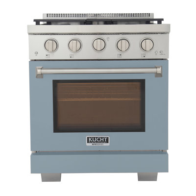 KUCHT Professional 30 in. 4.2 cu. ft. Natural Gas Range and Convection Oven in Light Blue with True Simmer Burners