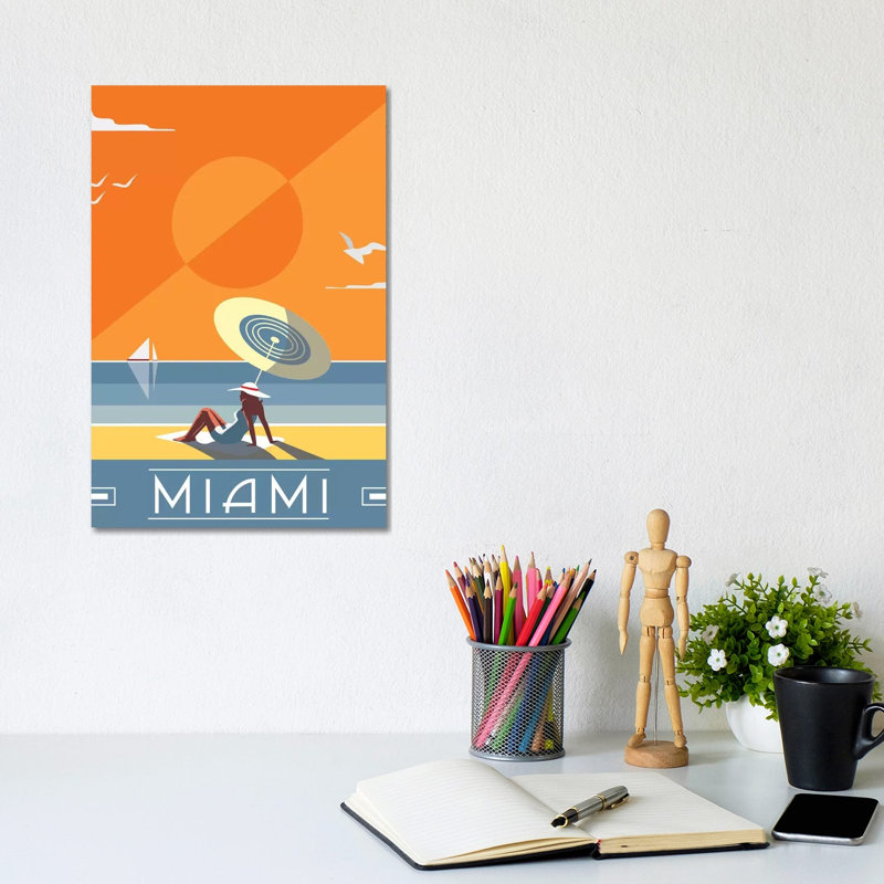 Miami par Fly, impression sur toile tendue, H 12 po x l 8 po x P 0,75 po