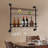 Anne-Terez Solid Wood Wine Bottle & Glass Rack in Black and Brown-1605146753