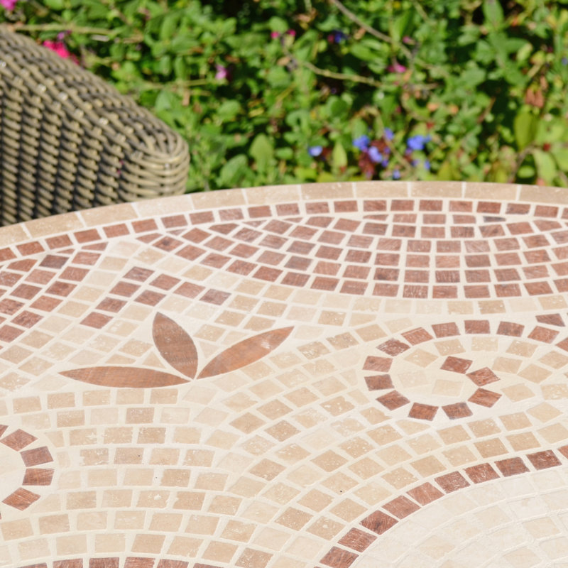 PROVENCE Mosaic Dining Table with 4 ASCOT Chairs Garden Set
