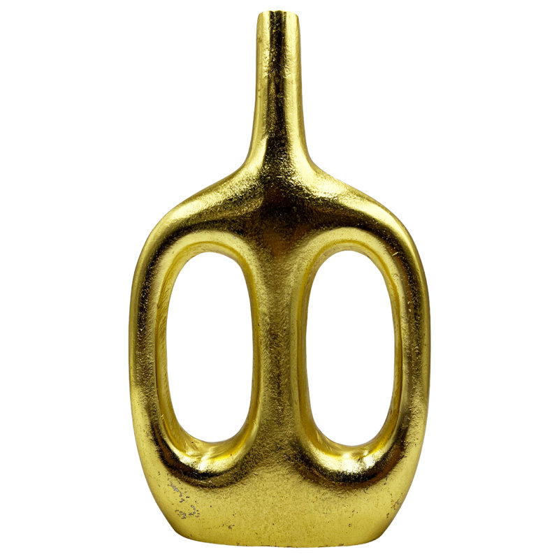 Kiern Handmade Aluminum Table Vase, Gold