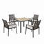 Ensemble de table de salle à manger toutes saisons 5 pièces, ensemble de conversation pour patio avec trou pour parasol et extérieur en rotin