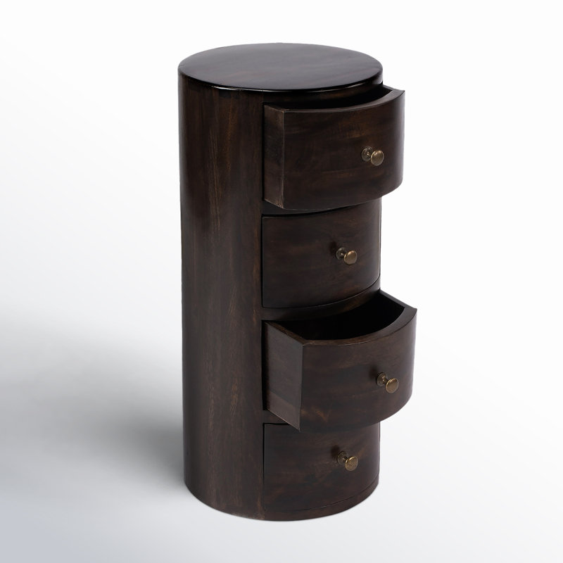 Liam Solid Wood End Table with Storage, Chocolate