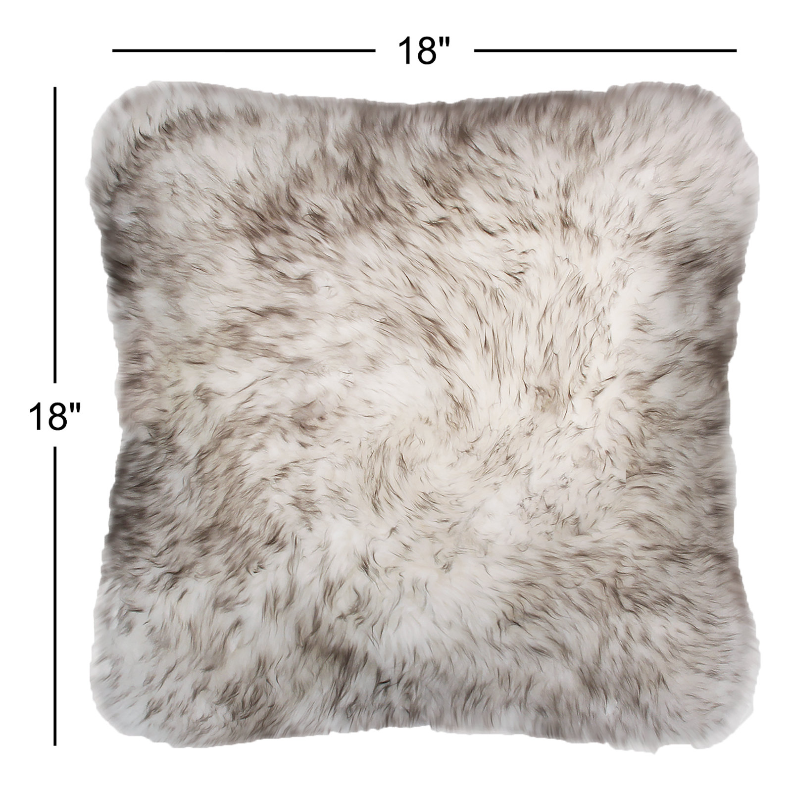 Fieldman Leather Throw Pillow, Wolf Brown Tip, 18" x 18"