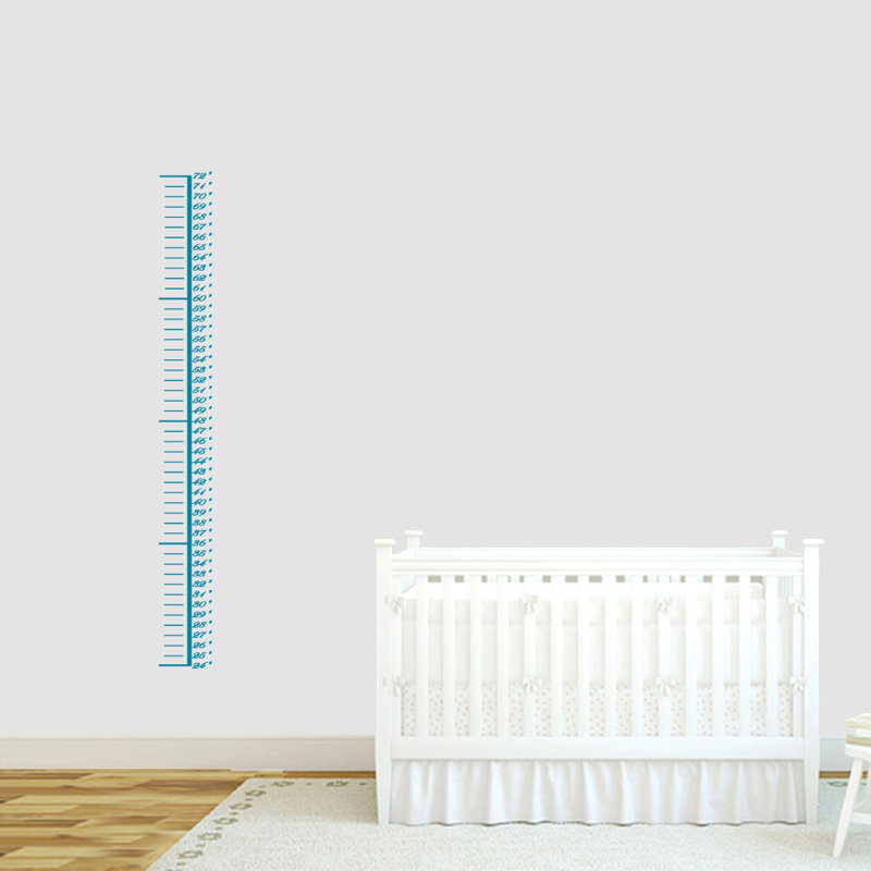 Abstract Non-Wall Damaging Growth Chart Decals, Teal