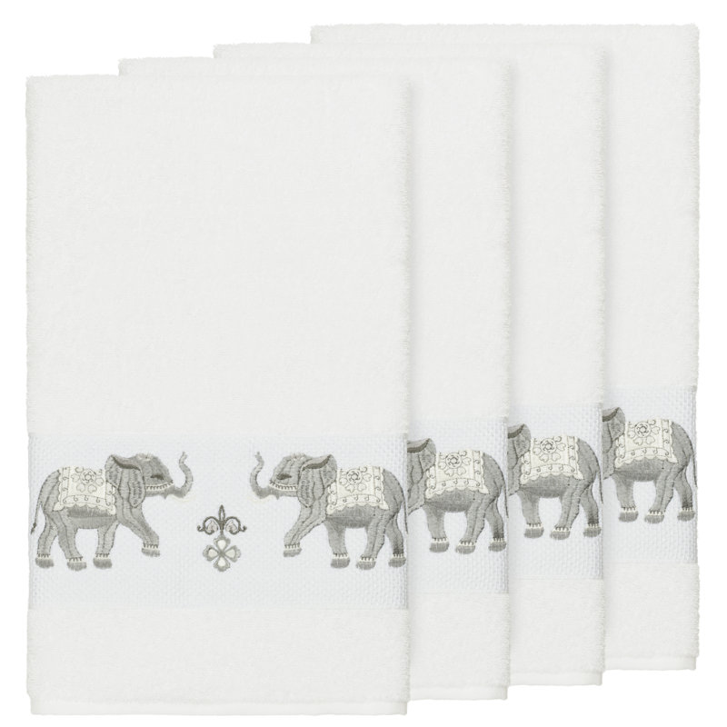 Ensemble de serviettes de bain en coton turc 4 pièces Quinn, Blanc
