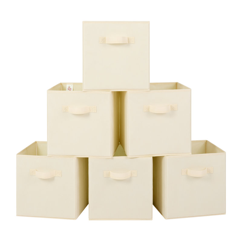 6 Pack Fabric Storage Cube, 11'' H X 11'' W X 11'' D, Beige