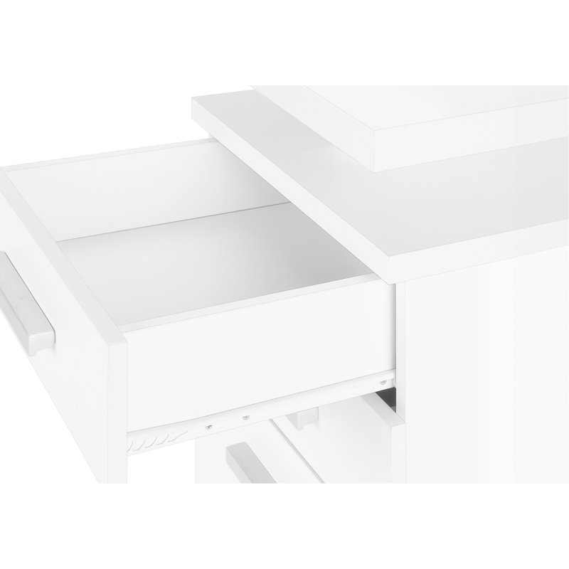 Bureau d'ordinateur, bureau personnel, ordinateur portable, installation à gauche, à droite, tiroirs de rangement, L 48 po, travail, stratifié blanc, contemporain, moderne