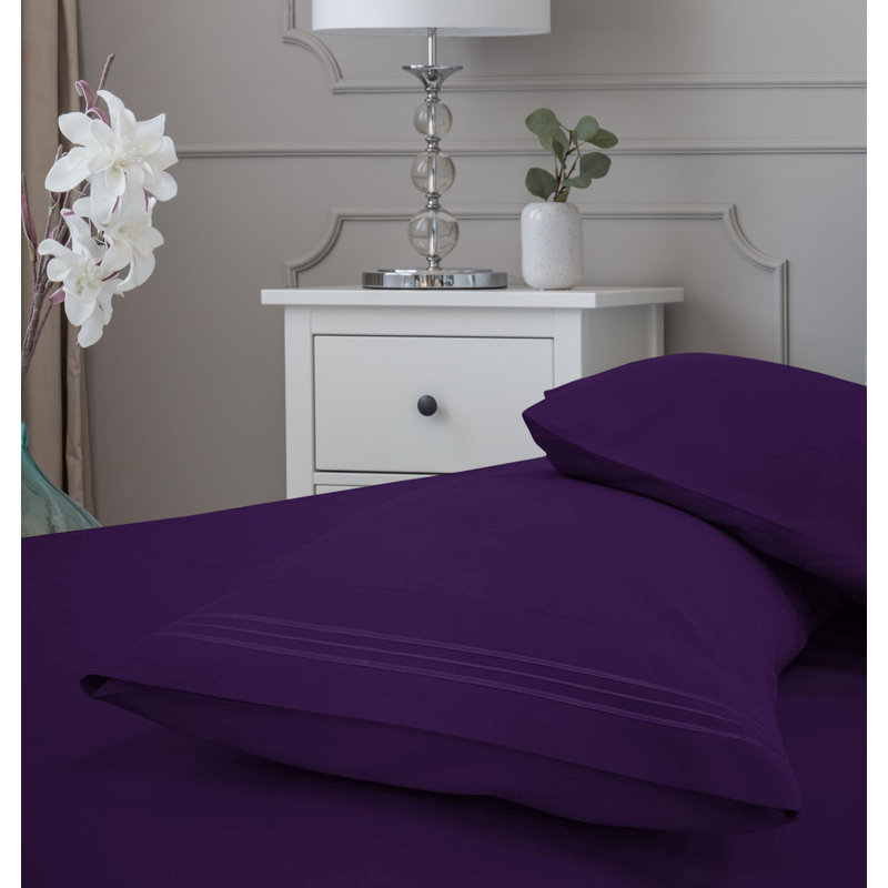 Greeny Green Luxury Bamboo Rayon Sheet, Purple, Queen Sheet Set + 1 Fitted Sheet + 2 Pillowcases