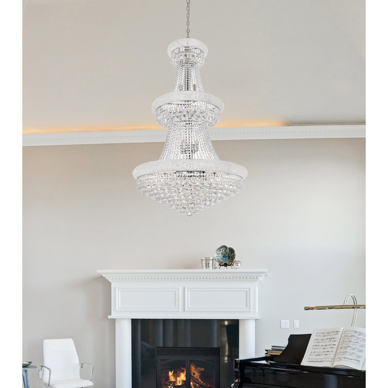 Lustre empire à intensité variable Kriner, Argent argent, 32, H 66 po x l 36 po x P 36 po