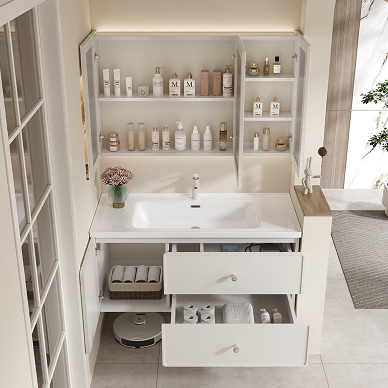 Armoire de salle de bain style français, H 19,7 po x l 47,2 po x P 19,7 po, Blanc