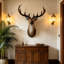 Buste de cerf en résine de 14,57 po de large avec têtes de cerf pour décor de chalet, de chalet et de ferme
