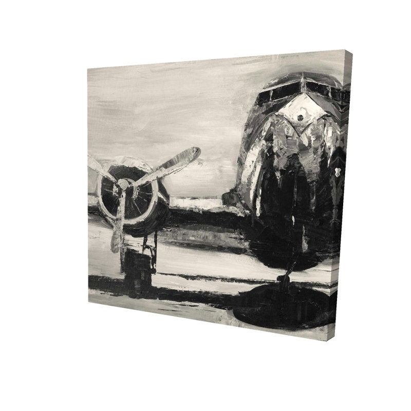 Toile d'avion sépia | Décoration d'aviation | Art mural