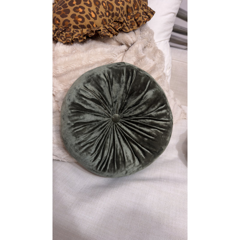 Coussin Therese, Vert olive foncé, 12 po de diamètre