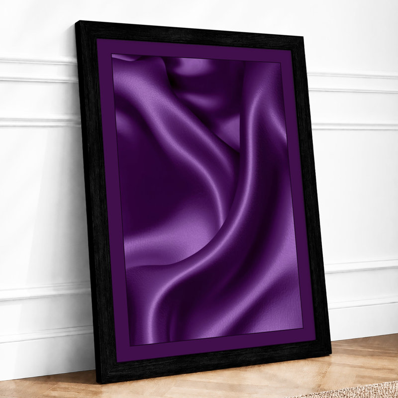 Draped in Purple Minimalist - Framed Print, A2 - 59.4 x 42.0 cm, Black