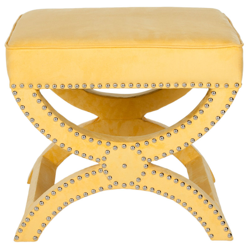 Repose-pieds argenté, Jaune 100% polyester