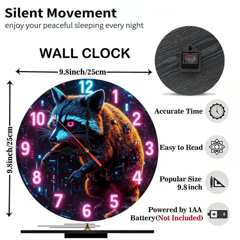 Horloge murale Raccoon