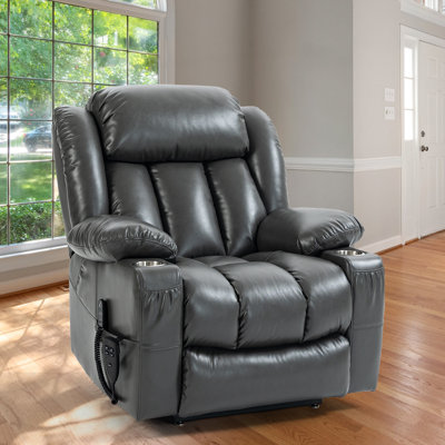 Chemika 38.1"W 180° Flat Lay Power Recliner, Massage Chair, Heater Lifting Chair by Red Barrel Studio