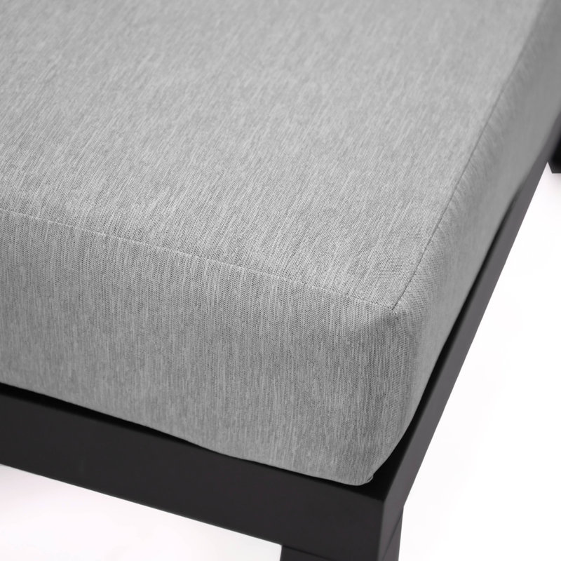 2-Piece Corner Chair Loveseat Upholstered In Polyester With Powder-Coated Aluminum Frame And Removable Cushion Hamilton Collection