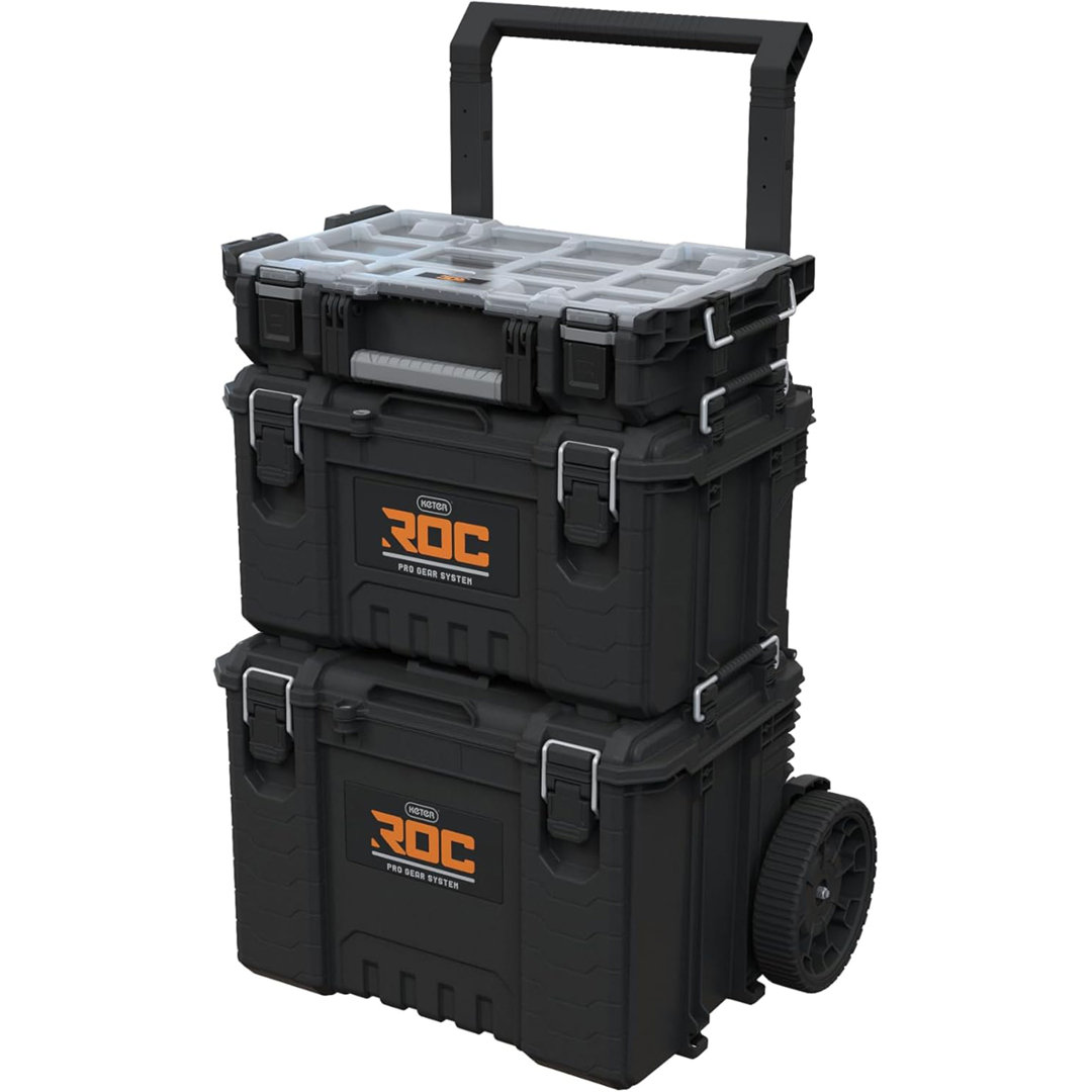 Keter Roc Pro Gear Heavy Duty Mobile Tool Storage Cart Black/grey 256981