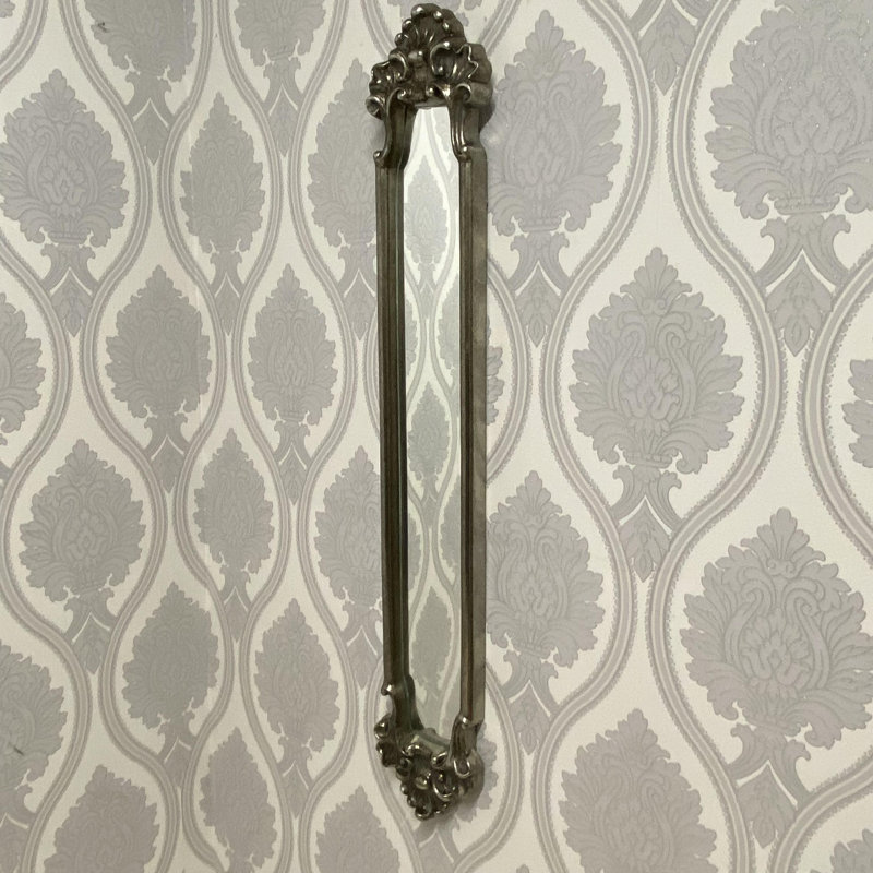 Dicie Skinny Full-Length Mirror – Sleek Slim Wall Mirror, Modern Full-Length Accent for Bedrooms and Hallways, Antique Silver