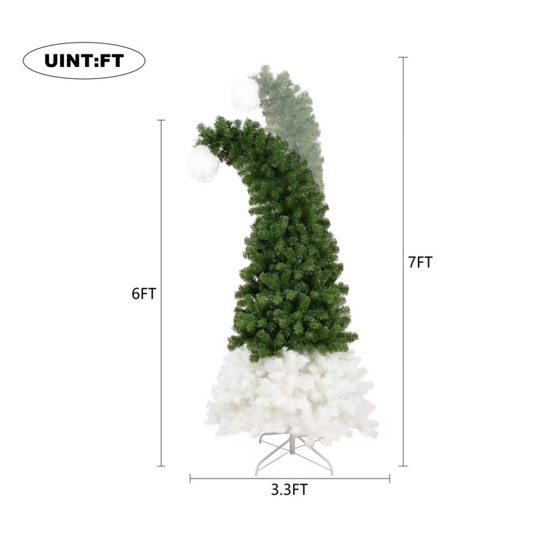 Sapin de Noël artificiel illuminé 6 pi - base incluse, Vert/blanc