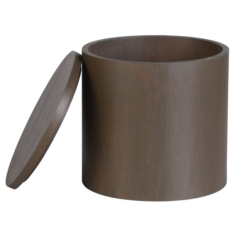 Ensemble de 2 tables gigognes en bois massif avec rangement Cyrus, Brun