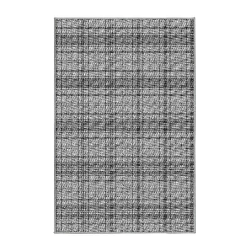 Tapis gris en laine écossais, Rectangle 2 pi x 3 pi