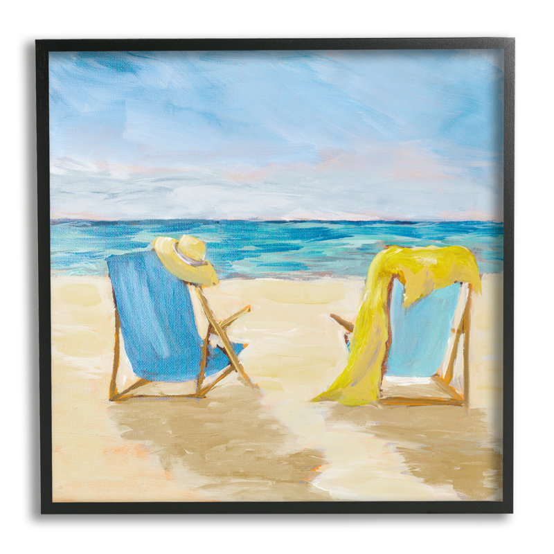 «Afprès Beach Date», peinture par Julie DeRice, H 17 po x l 17 po x P 1,5 po, Giclée encadrée noir minuit
