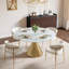 Table de salle à manger ronde moderne en pierre frittée, 31 po/39 po/43 po/47 po-1070671753-1070671756