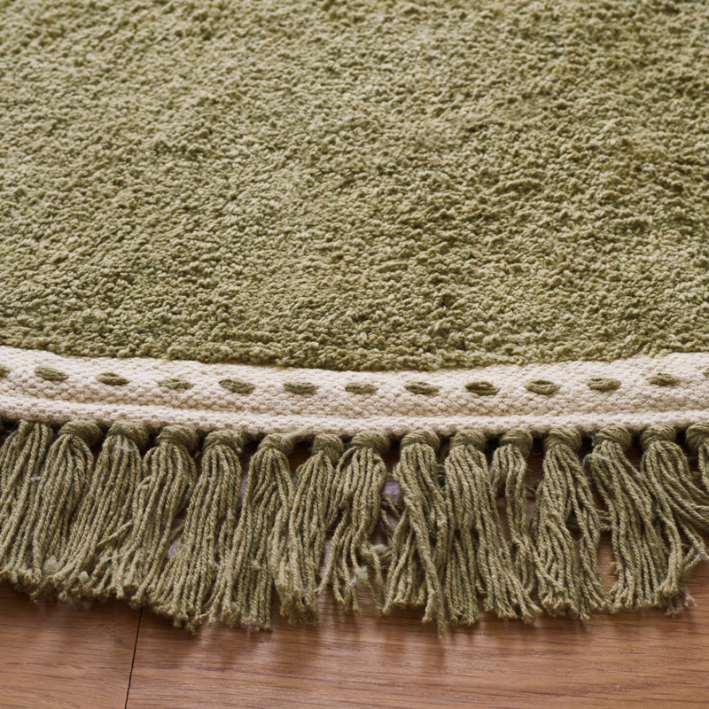 Anniedale Hand Woven Cotton Machine Washable Rug, Round 6'