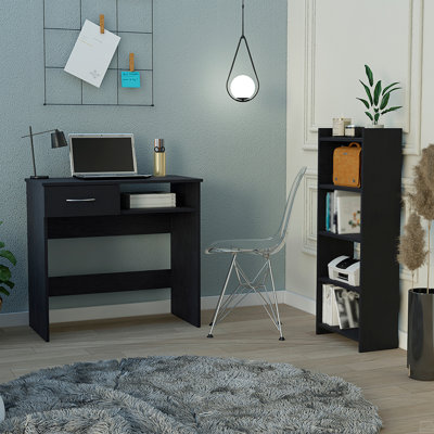 Ensemble de bureau à domicile Caldwell, plateau à clavier